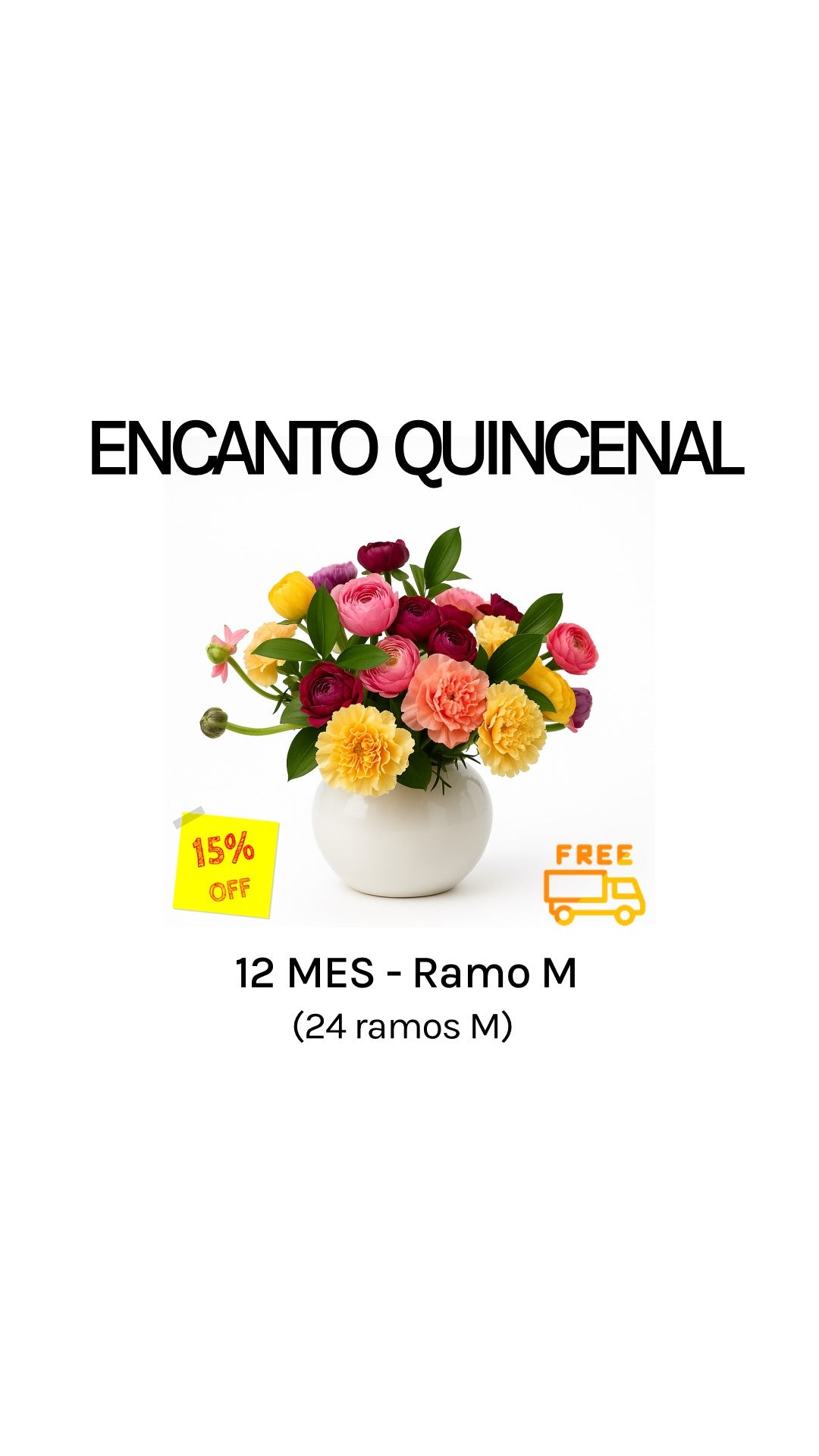 Suscripción quincenal por 12 meses tamaño M